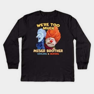 Miser Brothers Heating and Cooling Kids Long Sleeve T-Shirt